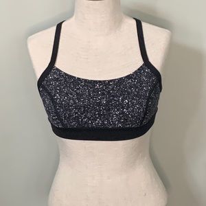 lululemon black speckled sports bra 4